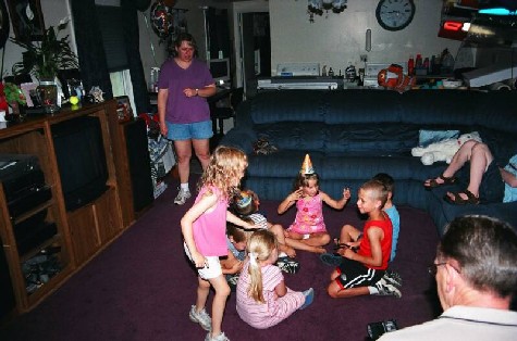 A rainy day party means indoor games.