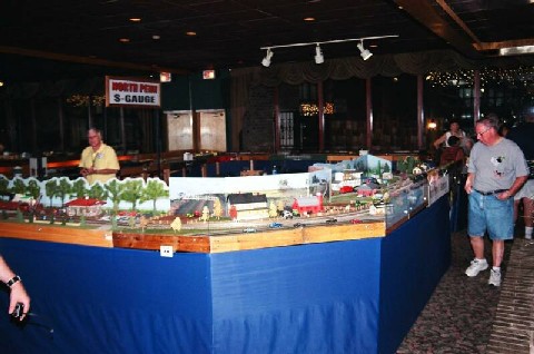 The modular layout is setup next to the courtyard restaurant.