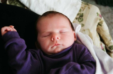 23 days old, 9lbs, & looks good in purple