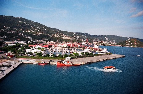 DOCKING IN ST. THOMAS, US VIRGIN ISLANDS